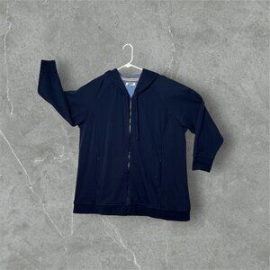 Lands End Mens Navy Blue Hoodie Sweatshirt 2X Cotton & Polyester Blend